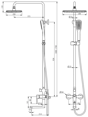 Душевая система Lemark Ursus (LM7262BL)
